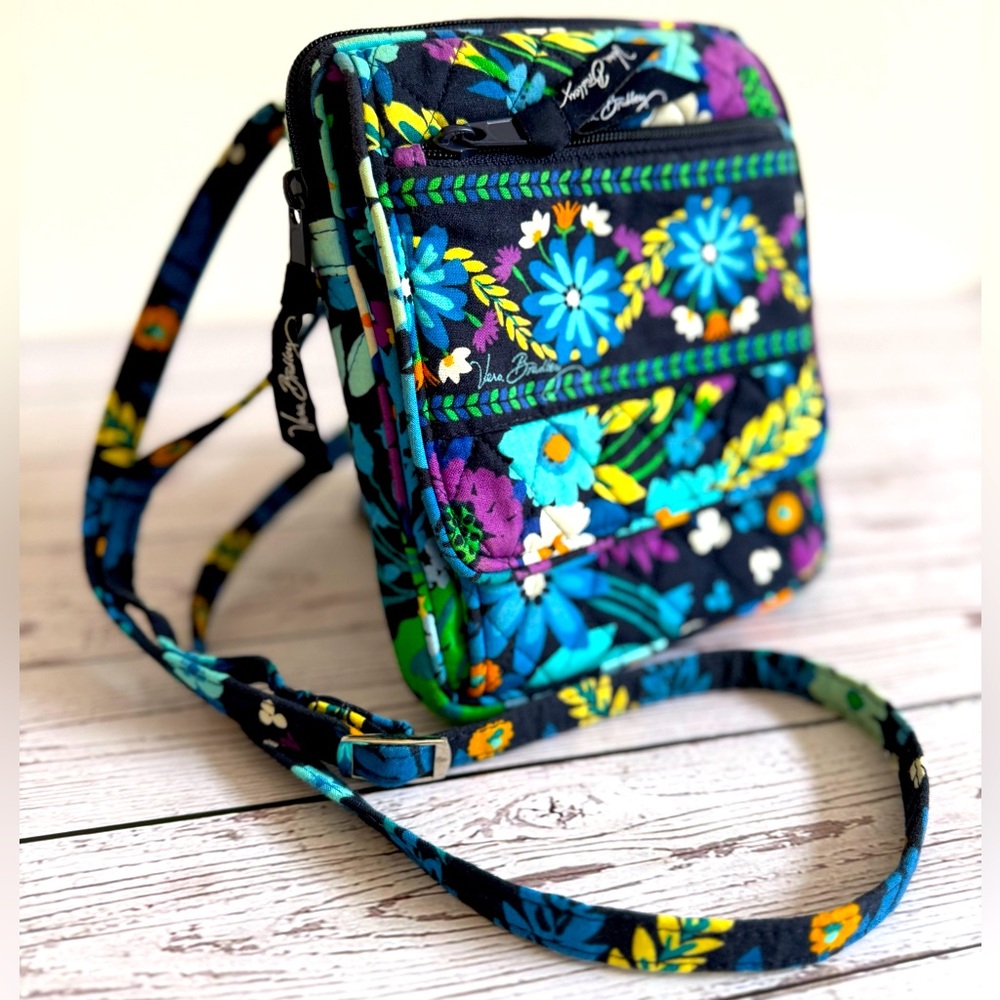 Vera Bradley Mini Hipster Midnight Blues Floral Crossbody Wallet